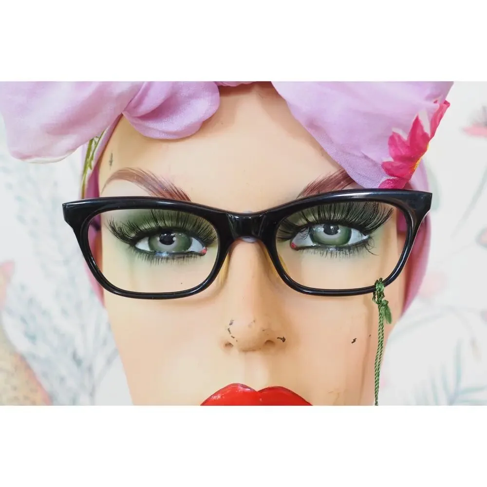 Vintage 1960s De Lotto Cat Eye Eyeglasses Italy Rockabilly Pin Up Retro MCM